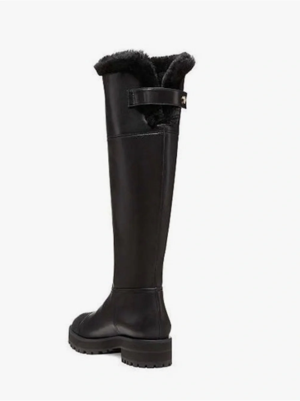 Stuart Weitzman Black Alpine Cozy Over-the-Knee Lug Sole Boots
